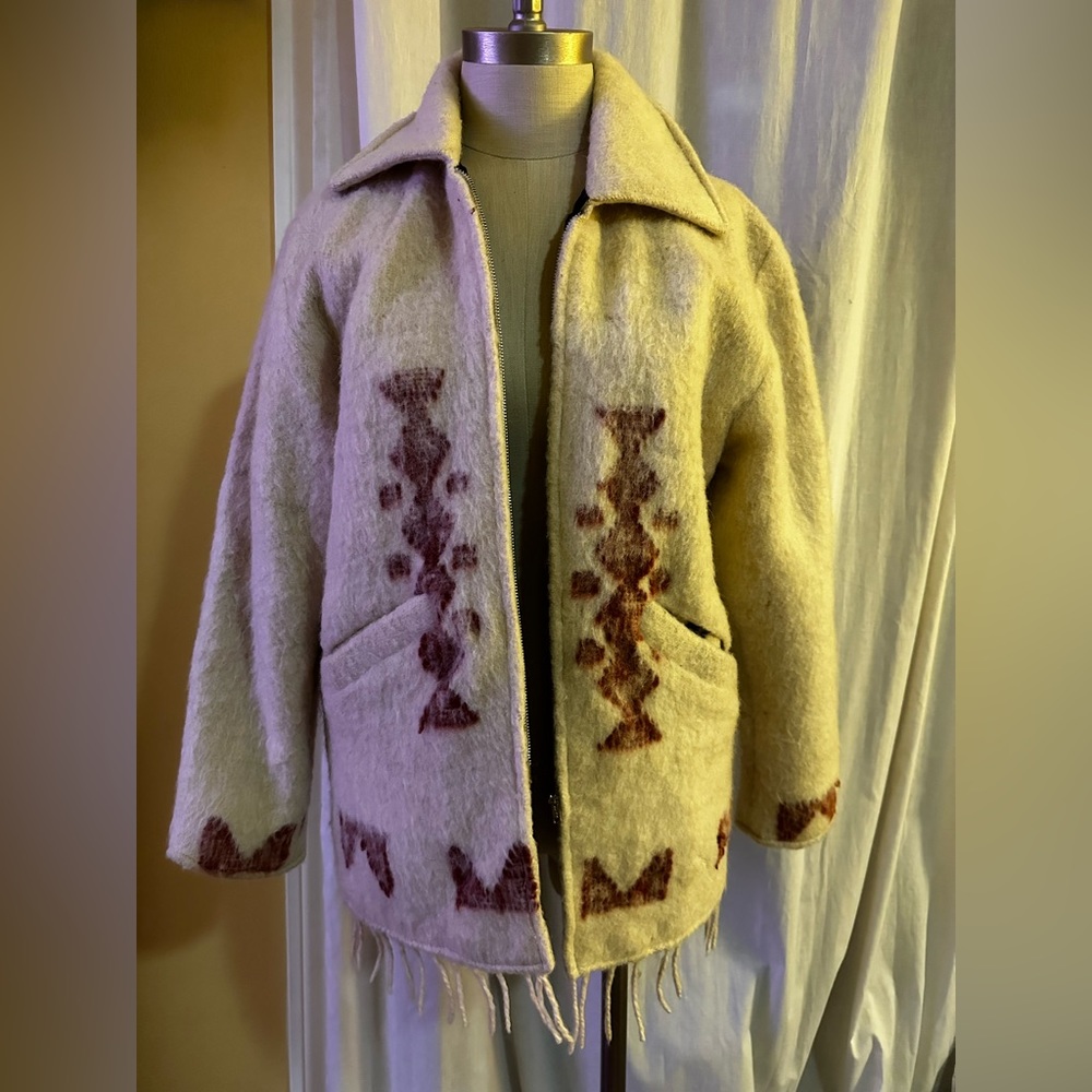 Guatemala Alpaca Wool Jacket - Hand Made Fringe - No Size